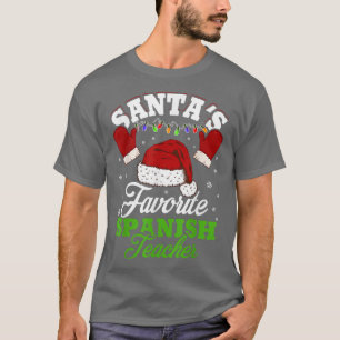 Santas Favourite Spanish Teacher Christmas Lights T-Shirt