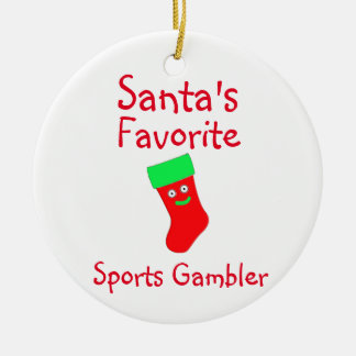 Santa's Favourite  Sports Gambler Ceramic Ornament