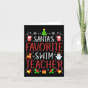Santa's Favourite Swim Teacher Xmas Matching Card