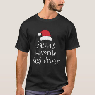 Santas Favourite Taxi driver Christmas Funny Gift  T-Shirt