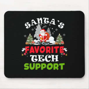 Santa's Favourite Tech Support Funny Christmas Vac Mouse Pad