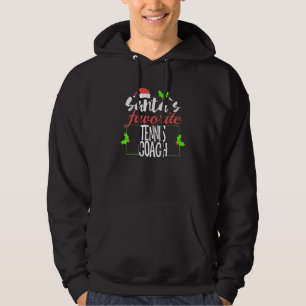 Santas Favourite Tennis Coach Christmas Hoodie