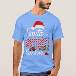 Santa's Favourite Trucker Hat Light In Snow Santa T-Shirt