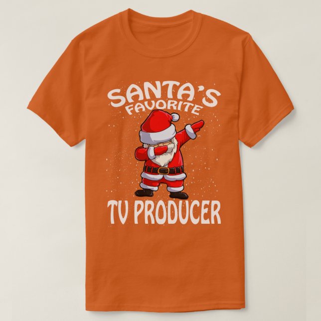 Santas Favourite Tv Producer Christmas T-Shirt (Design Front)