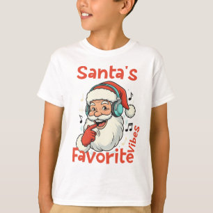 Santa's Favourite Vibes, Cool Santa with Headphone T-Shirt