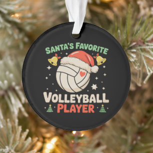 Santa's Favourite Volleyball Player Christmas Xmas Ornament
