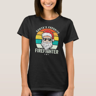 Santa's Favourite Volunteer Firefighter Proud Funn T-Shirt