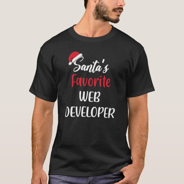 Santas Favourite Web Developer   Christmas   Pajam T-Shirt (Front)