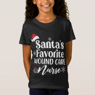 Santa's Favourite Wound Care Nurse Santa Hat Chris T-Shirt