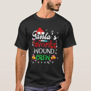 Santa's Favourite Wound crew Christmas Wound Care  T-Shirt