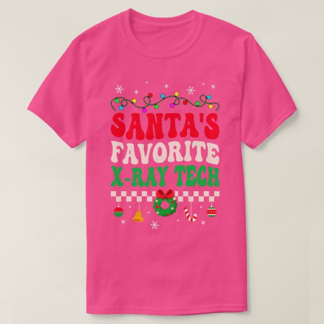 Santas Favourite Xray Tech Retro Christmas T-Shirt (Design Front)