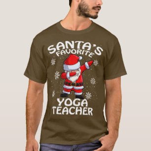 Santas Favourite Yoga Teacher Christmas T-Shirt