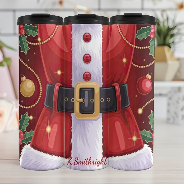 Santa's Festive Belt and Suit Thermal Tumbler (Creator Uploaded)