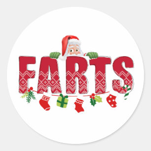 Santa's Festive Farts Classic Round Sticker
