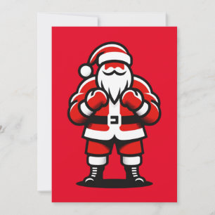 Santa's Festive Fight Night Holiday Card