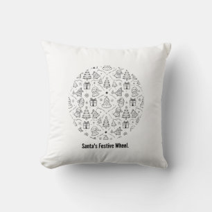 Santa's Festive Wheel T-Shirt   Minimalist Circula Cushion