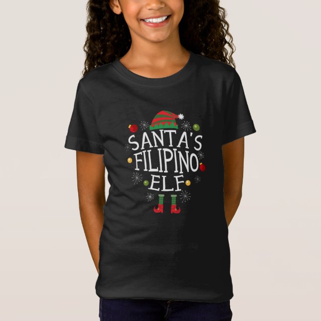 Santa's Filipino Elf - Philippines Christmas T-Shirt (Front)