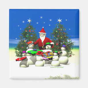 Santas First Stop on Christmas Magnet