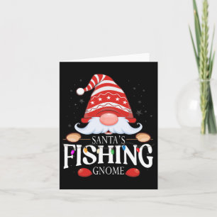 Santa's Fishing Gnome Matching Christmas Pajama Card