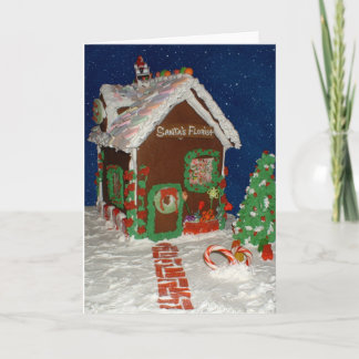 Santa's Florist Gingerbread House Card