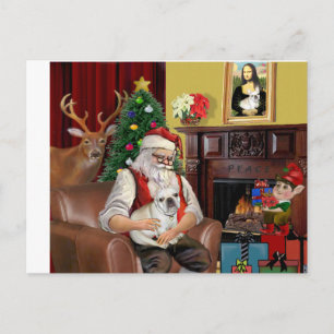 Santa's French Bulldog (fawn) Holiday Postcard