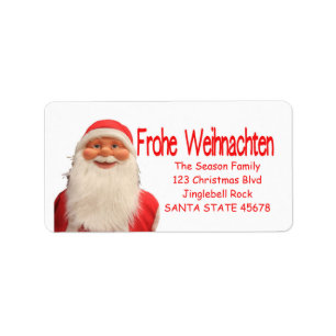 Santa's Frohe Weihnachten Christmas label
