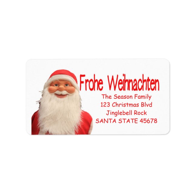 Santa's Frohe Weihnachten Christmas label (Front)