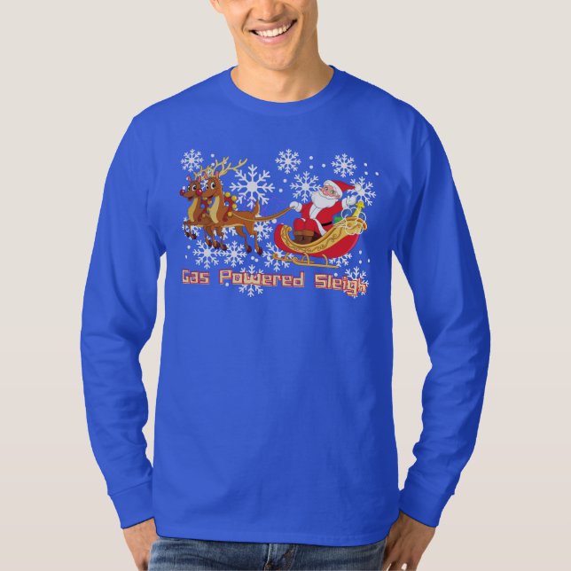 Santa's Gas Powered Reindeer T-Shirt (Front)