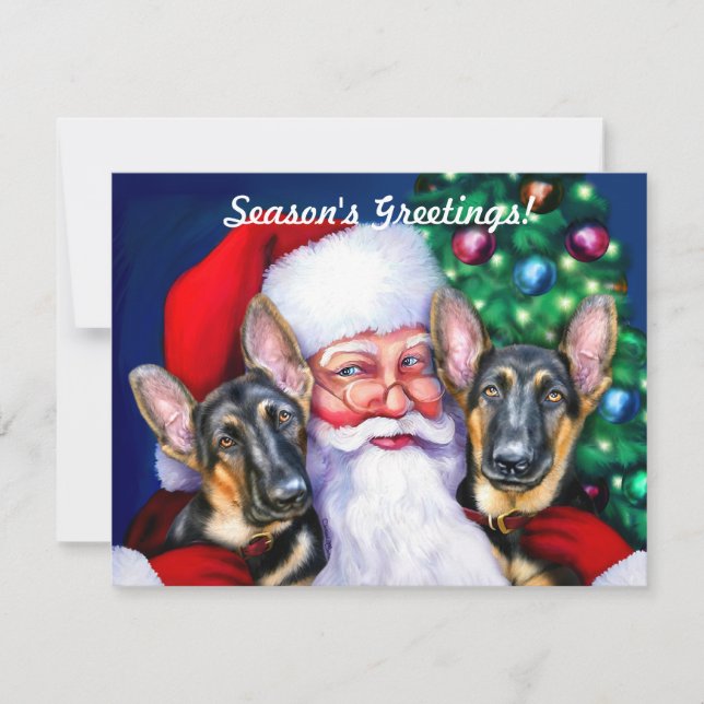 Santas German Shepherd Dogs Invitation (Front)