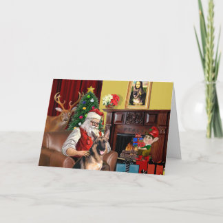 Santa's German Shepherd Holiday Card