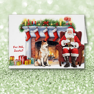 Santa's Gift Akita Dog Christmas