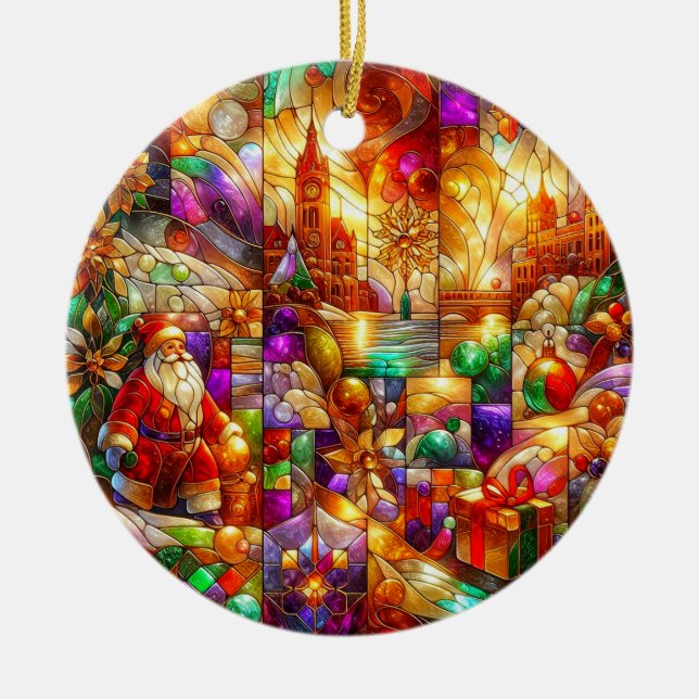 SANTA'S GIFTS ~ Ceramic Ornament ~  (Front)