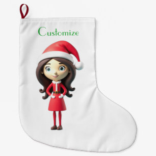 Santa's Happy Helper Thunder_Cove Large Christmas Stocking