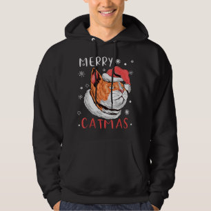 Santa's Hat Cat Merry Christmas Catmas Xmas Cats L Hoodie