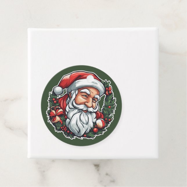 Santa's head with wreath favour tags (In Situ)