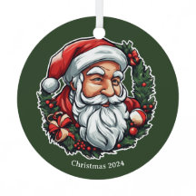 Santa's head with wreath