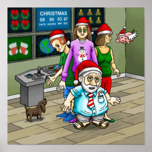 Santa's headquarters on Christmas Eve Poster