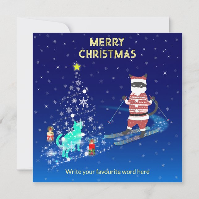 Santa's Heart-Warming Night Flat Card (Front)