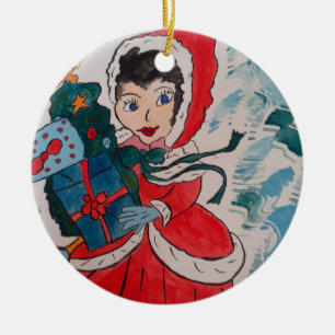 Santa's Helper Christmas  Ceramic Tree Decoration