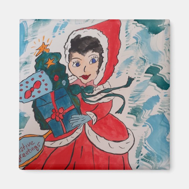 Santa's Helper Christmas Magnet (Front)