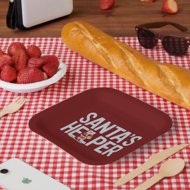 Santa's Helper Christmas Paper Plate (Picnic)