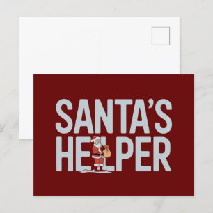 Santa's Helper Christmas Postcard