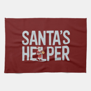 Santa's Helper Christmas Tea Towel