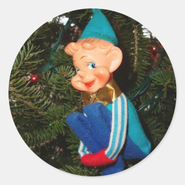 Santa's Helper Classic Round Sticker (Front)