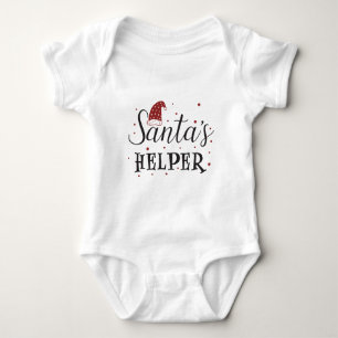 santas helper cute holiday baby bodysuit