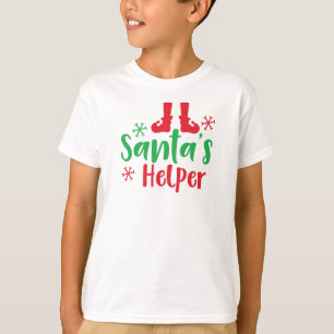 Santa's Helper, Elf Shoes, Snowflakes, Christmas T-Shirt
