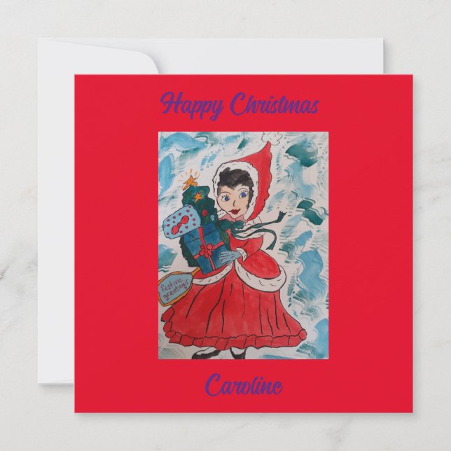 Santa's Helper Flat Christmas Card (Front)