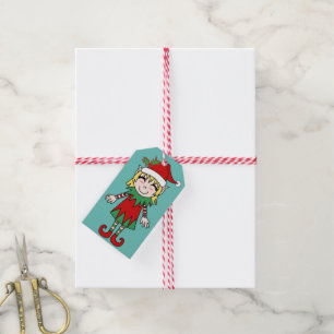 Santa's Helper Girl Christmas Elf Gift Tags