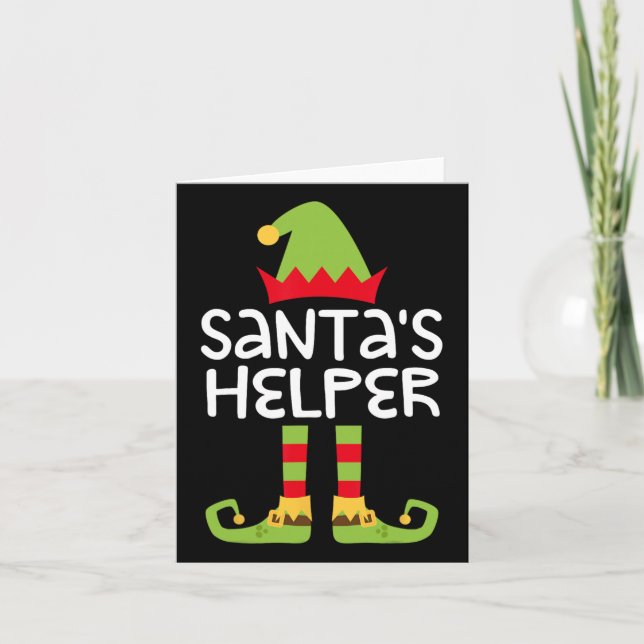 Santa's Helper Matching Christmas Elves  Card (Front)