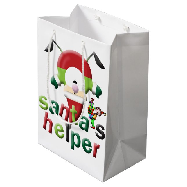 Santa's Helper Merry Christmas Gift Bags (Back Angled)